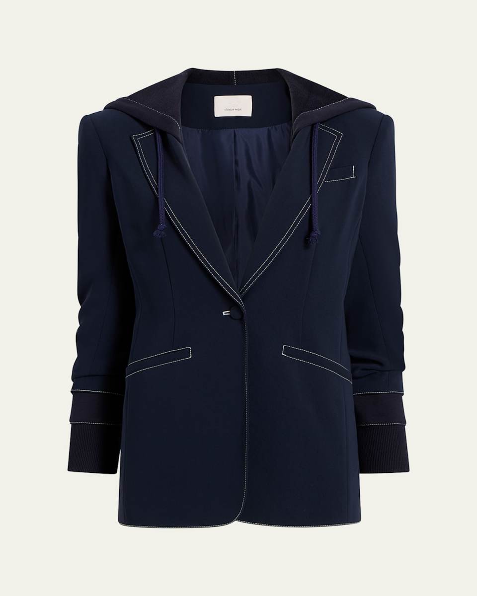 Khloe Hooded Topstitch Blazer